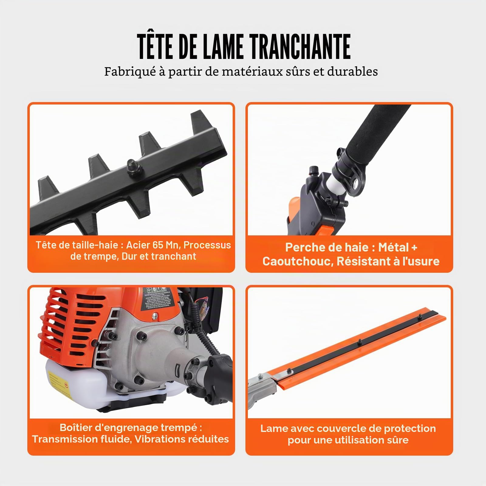 VEVOR Taille-haie à gaz 33 CC 6 en 1, Outils de Coupe Multifonctionnel, Moteur Deux Temps, scie à Perche, tronçonneuse avec rallonge