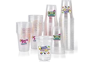 150 Pack 90's Party Plastic Cups for Groovy Celebrations