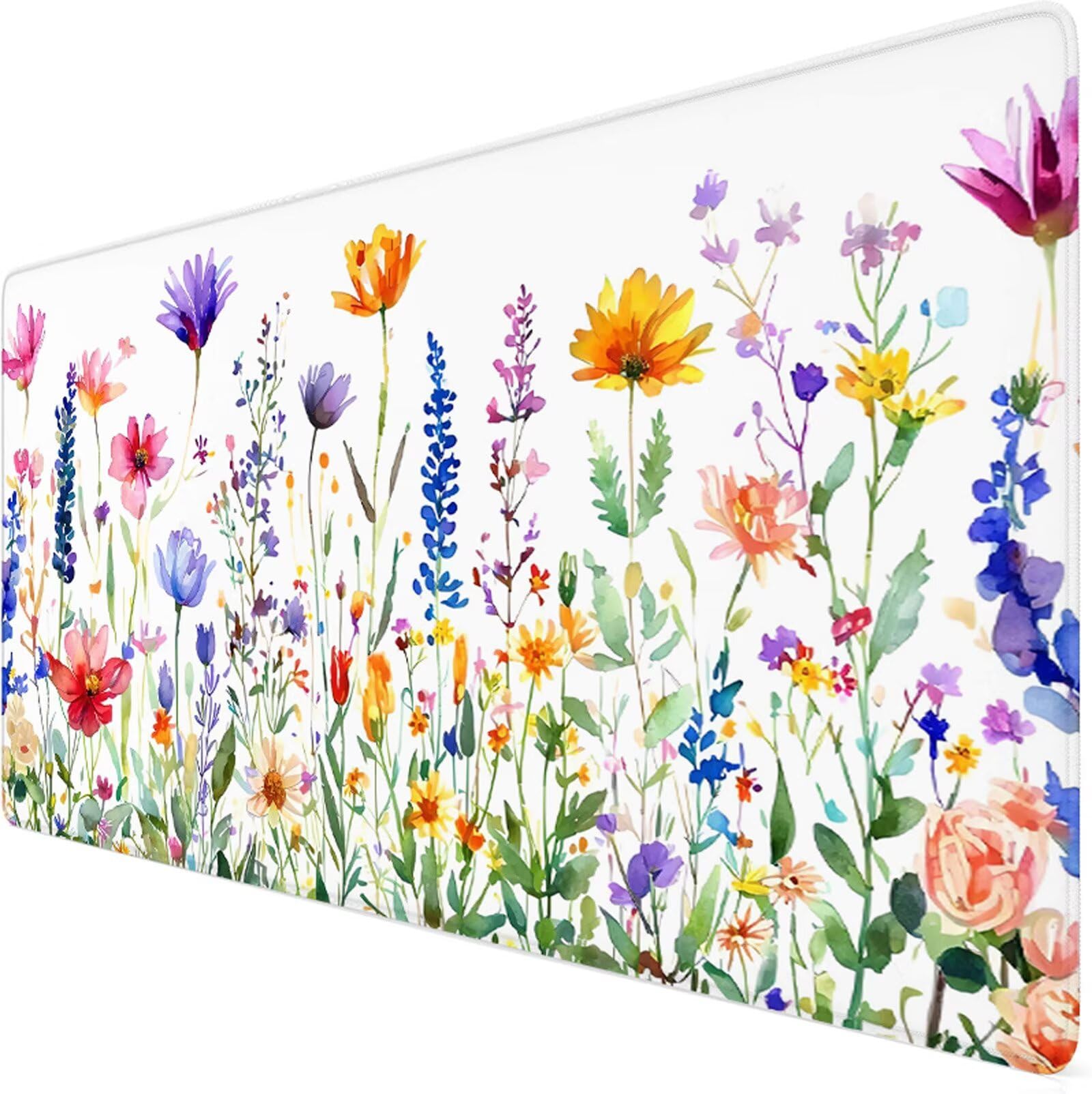 Podkładka pod mysz XXL 1200 x 600 x 3 mm podkładka pod mysz biała podkładka pod mysz prostota poprawia precyzję i szybkość, wodoodporne antypoślizgowe, szyte krawędzie, akcesoria do gier, komputer