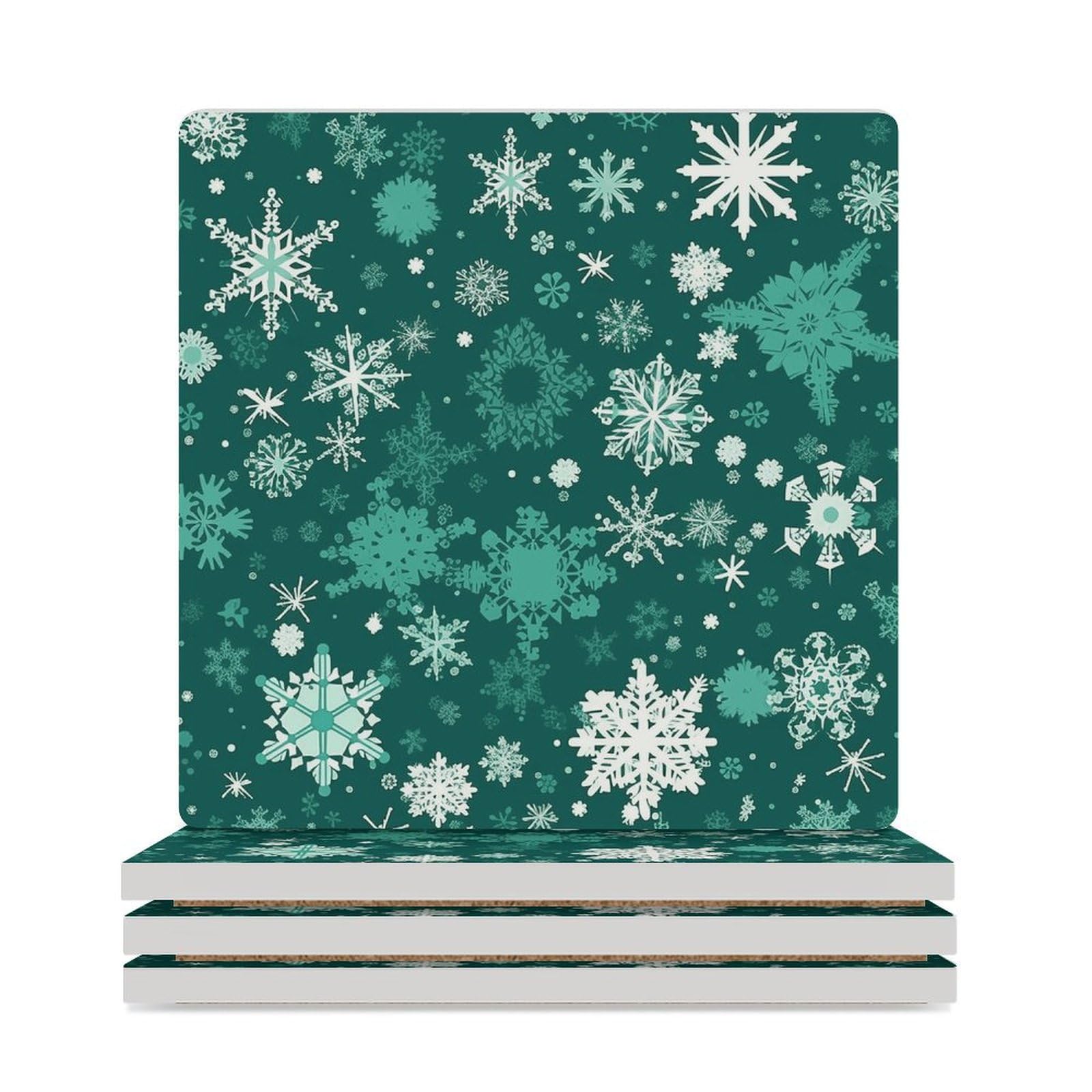 Dessous de verre flocons de neige pour table basse et apéritif hivernal