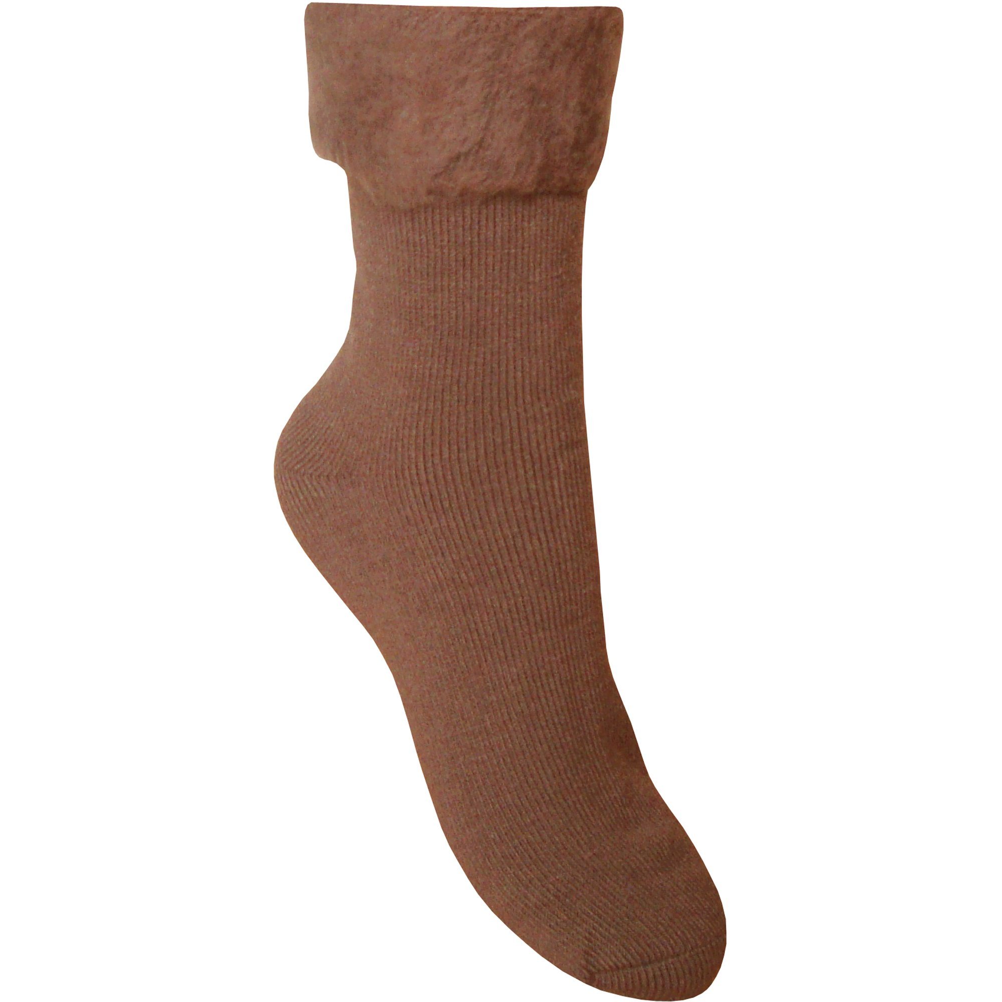 Teddyt's Men's Brown Super Soft Thermal Warm Winter Bed Socks (Brown)