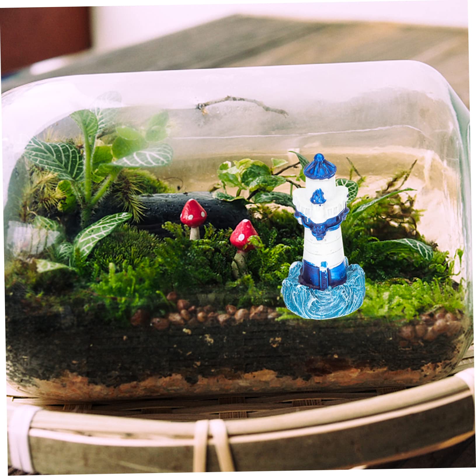 Yardwe 16 Piezas Faro Micro Paisaje Alfombra De Cocina Acolchada Decoración del Acuario del Faro Estatuillas Náuticas En Miniatura Puente De Jardín Mini Jardín Escritorio Marioneta Resina