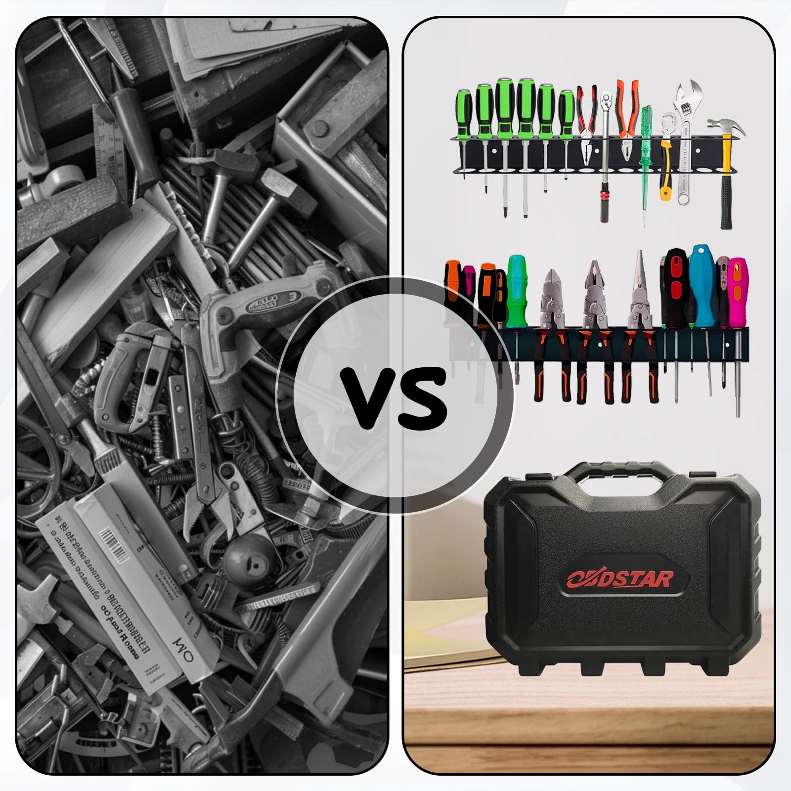 Organizzatore Da Parete Per Utensili SKJJM 2 Pezzi 40cm Porta Cacciavite Da Parete, Organizer Per Cacciaviti, Organizer Per Utensili Con 14 Fori, Organizzatore Per Chiavi A Pappagallo, Per Garage, Supporto Per Officina