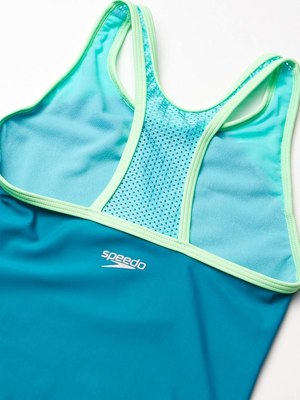 Speedo Girl's Swimsuit Two Piece Tankini Mesh Thick Strap : Clothing, Shoes & Jewelry