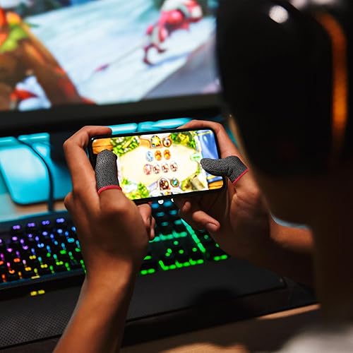 Miniatura 4 de Geyoga 40 fundas para dedos de juegos para pulgares, protector de dedos para juegos móviles (varios colores)