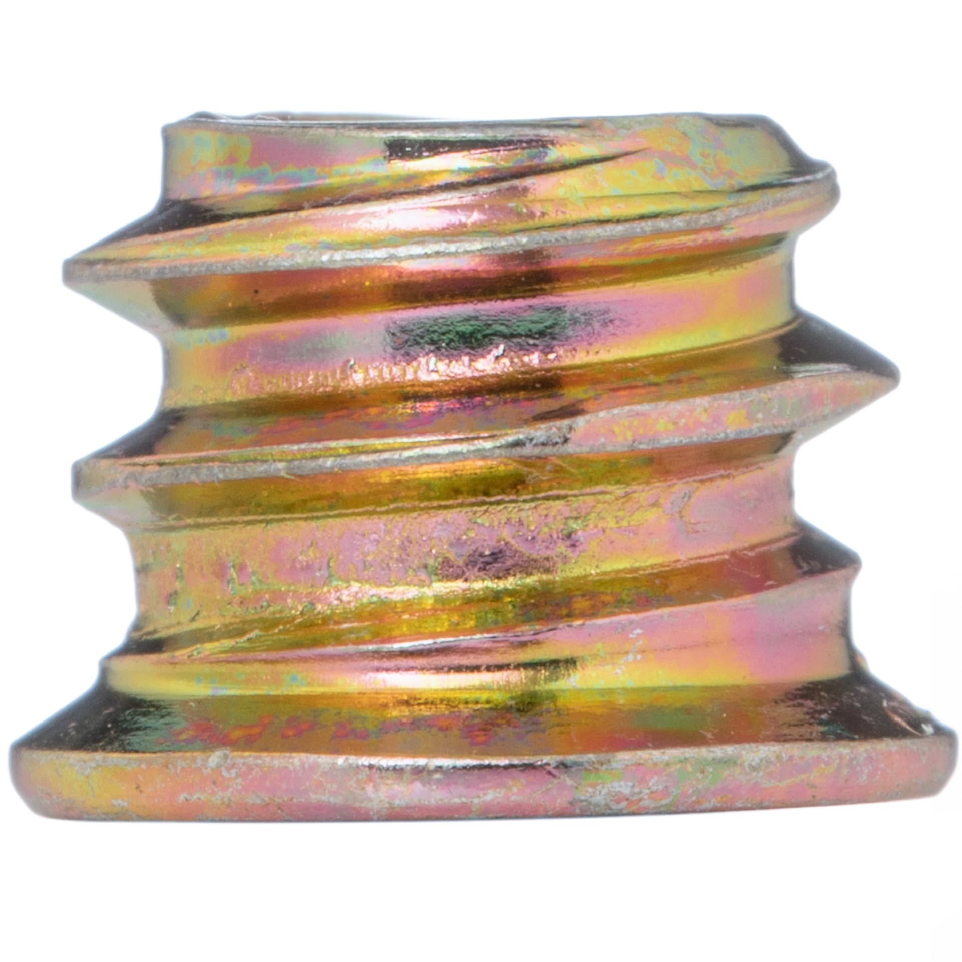 YoiYee Heavy Duty Wood Furniture M6 x 9mm Threaded Insert Nuts Interface Hex Socket Drive Zinc Yellow Passivated - 25pcs