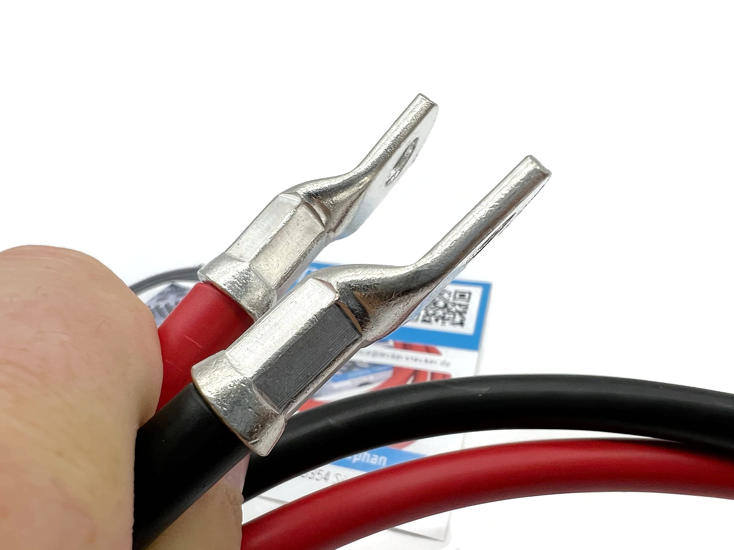 Exoda Cavo Batteria Set 35 mm² 100cm con capocorda M6 Rosso Nero per Auto Barca Moto alta flessibilità 99 percento rame per trasmissione energetica affidabile in sistemi 12V