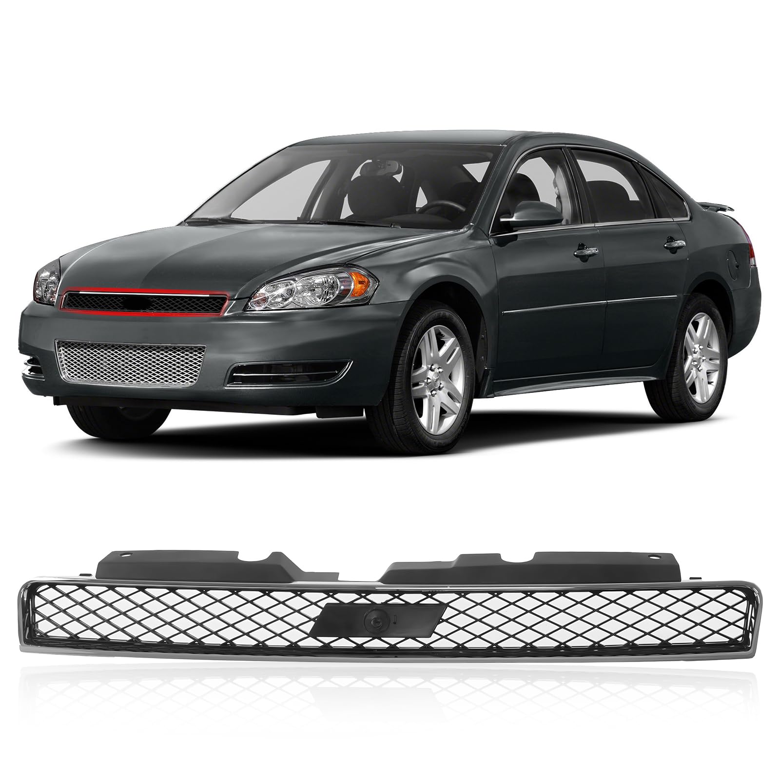 Impala インパラ ベントグリル 59 60 61 62 63 Amazon.com: CarPartsDepot Front Grille Grill Upper Chrome
