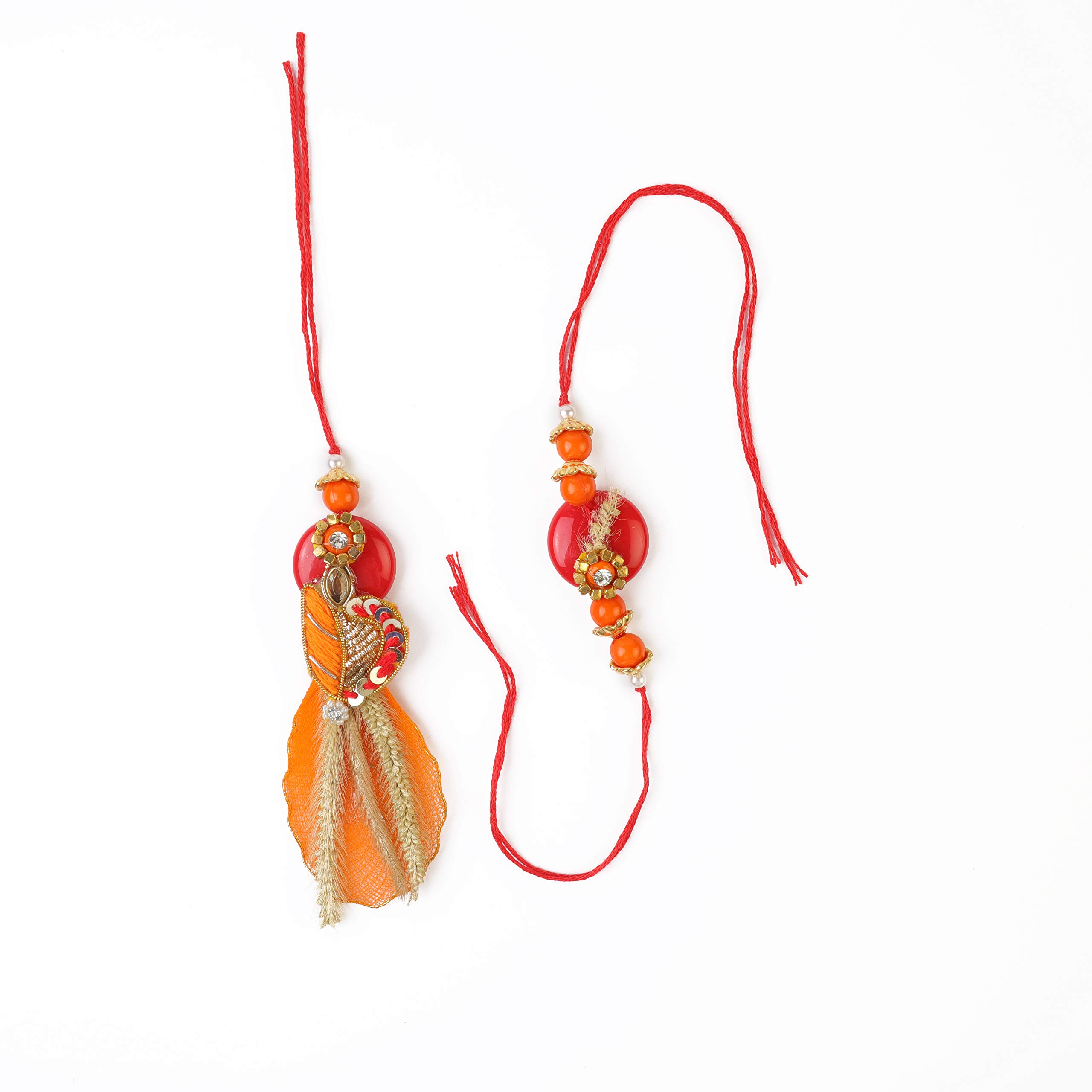 Miss J-Designer Rakhi Set with Lumba, rakhi for brother and bhabhi / 01 Set