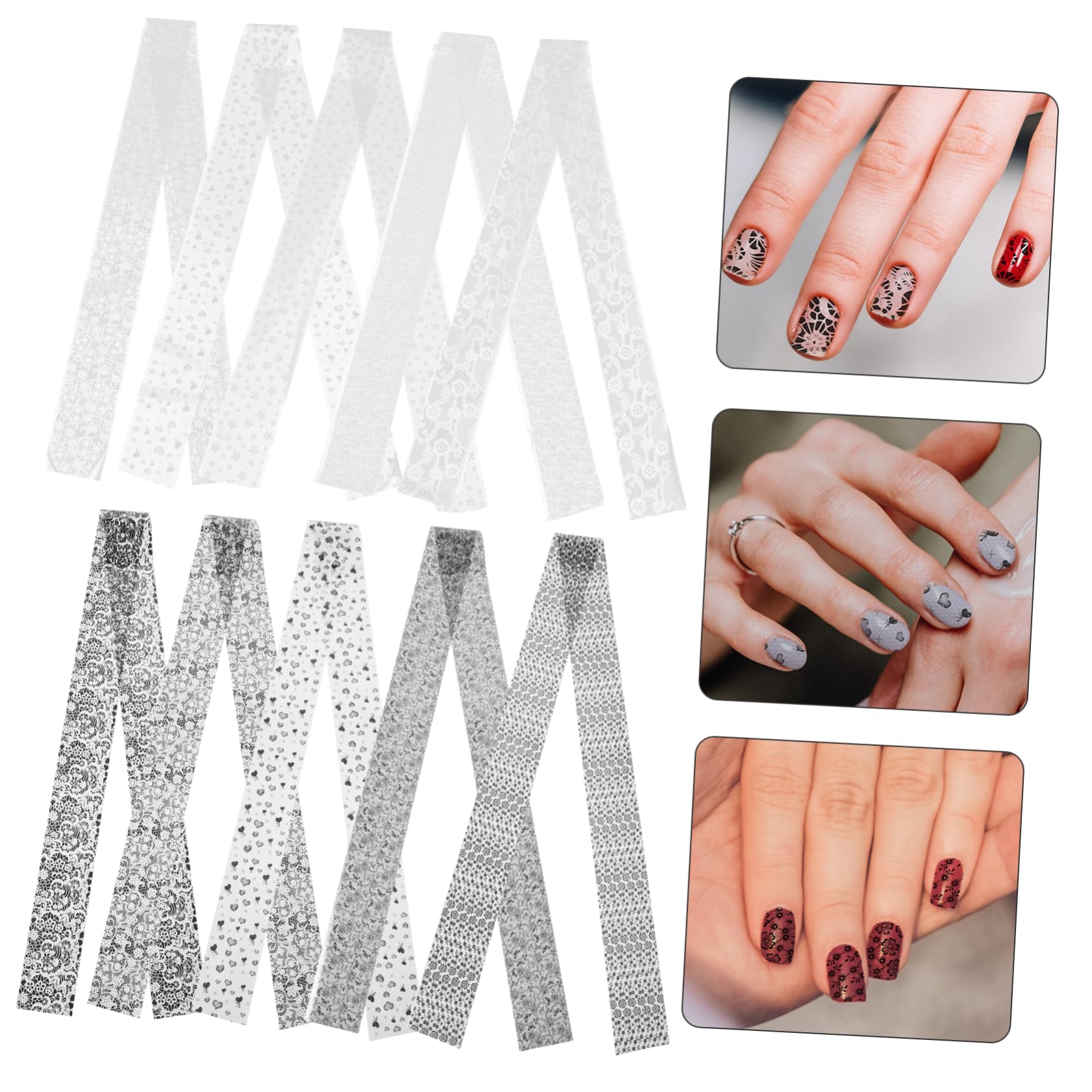 VALICLUD 5 Scatole adesivi per unghie UV manicure impostore Unghia decalcomania dell'autoadesivo del strisce per unghie per le donne impacchi per unghie completi