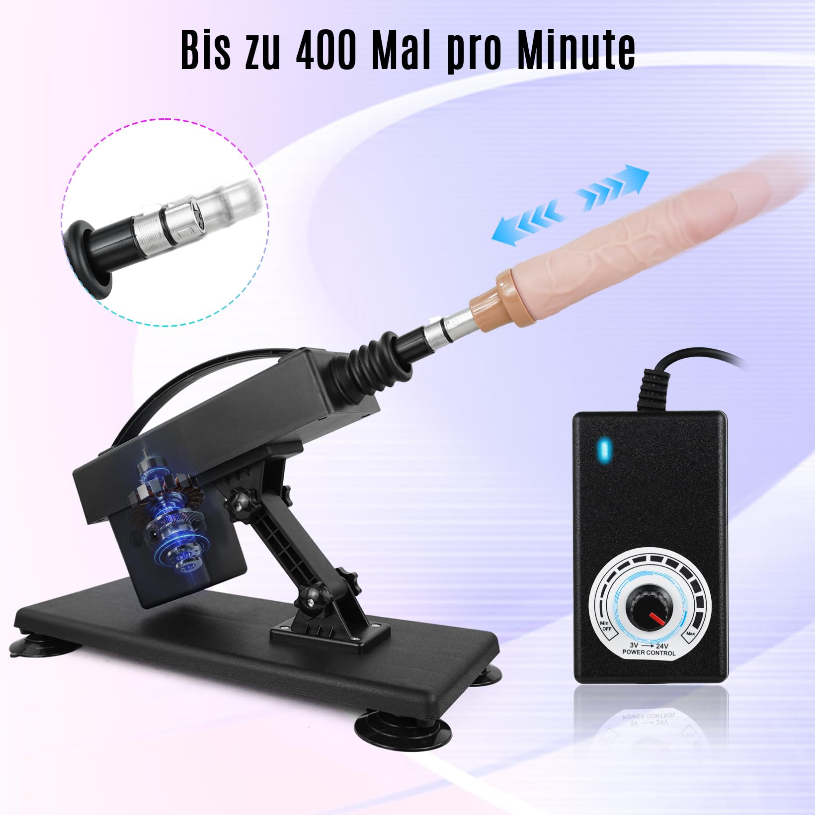 Sexmaschine mit Dildos, Fickmaschine für die frau, Automatische Dildo Maschine mit Saugnapfadapter, Geschwindigkeit und Winkel verstellbar, HIMOOX Fickmaschinen Sexspielzeug für Paare
