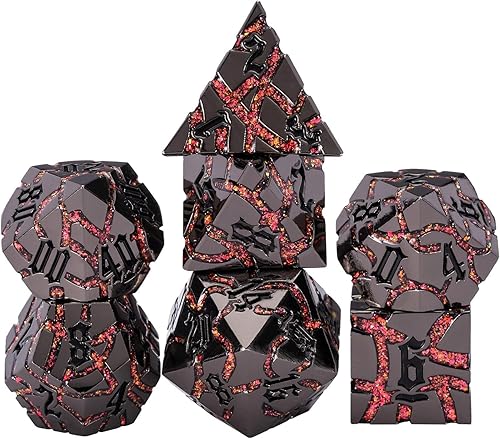 Juego de dados D&D Dungeons and Dragons D20 Metal DND con caja, dados poliédricos para juegos de rol D12 D10 D% D8 D6 D4 para juegos de mesa MTG RPG