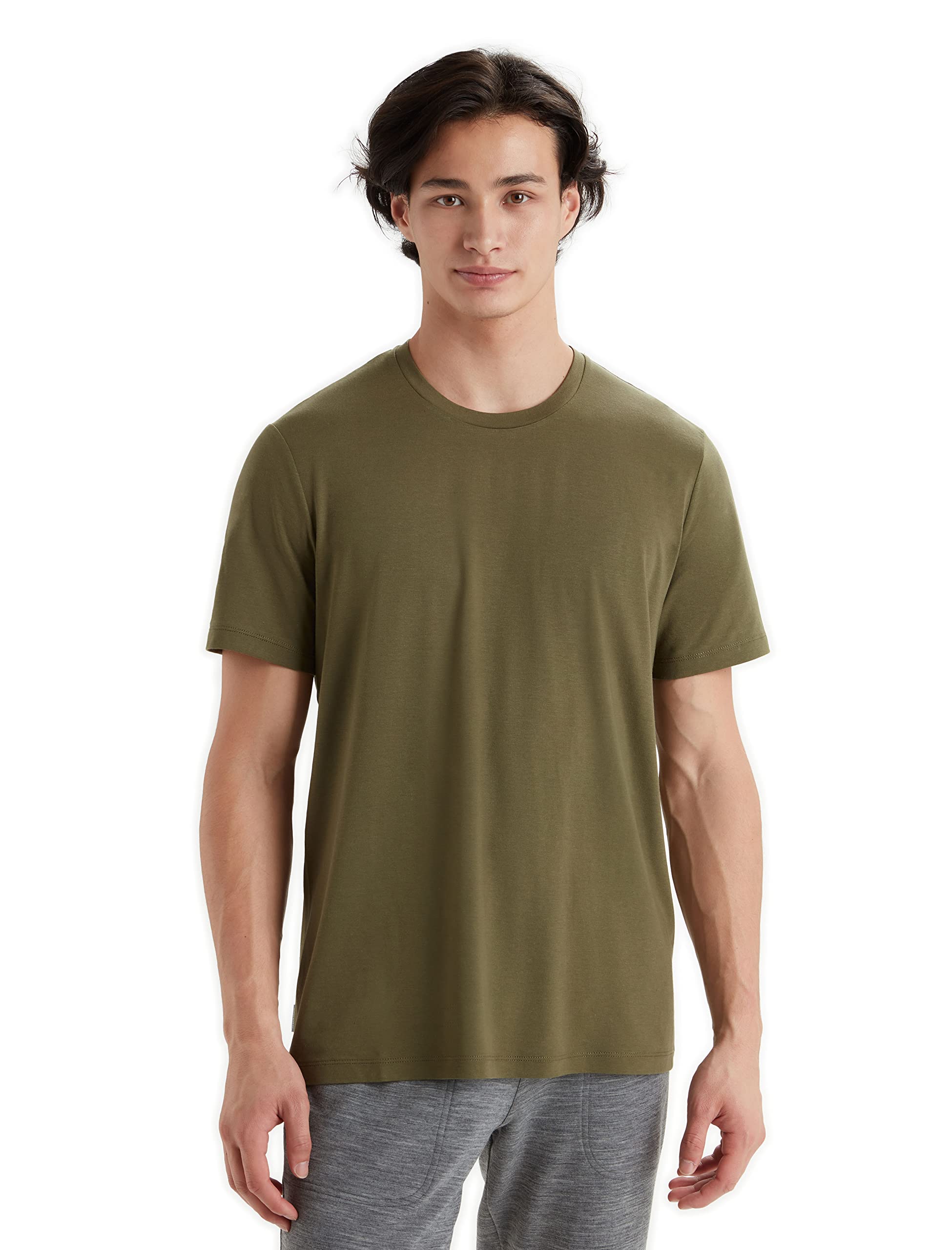 Icebreaker Men's Tencel Lyocell Cotton SS T-Shirt for Everyday Use, Adventure, Gym & Training - Loden, L