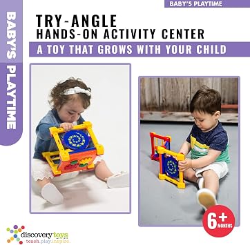 Discovery Toys Try-Angle 5-in-1 Baby Activity Center| Foldable, Portable Toddler Toy | Kid-Powered Learning | STEM Toy Early Childhood Development 6 Months and Up