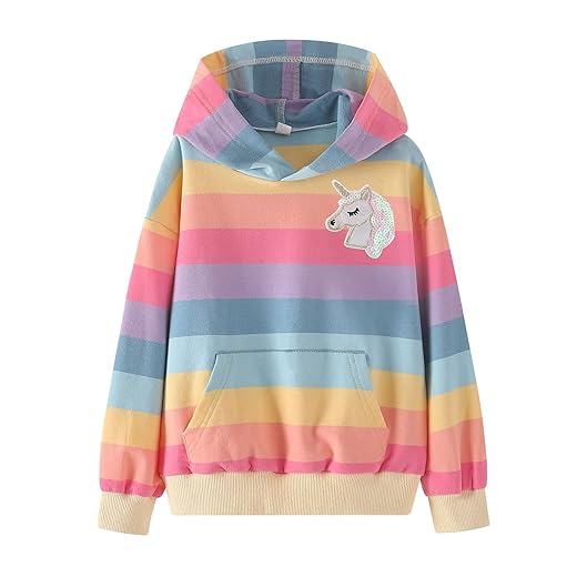 WELAKEN Unicorn Sweatshirts for Girls Toddler & Kids II Little Girl's Pullover Tops Sweaters & Hoodies