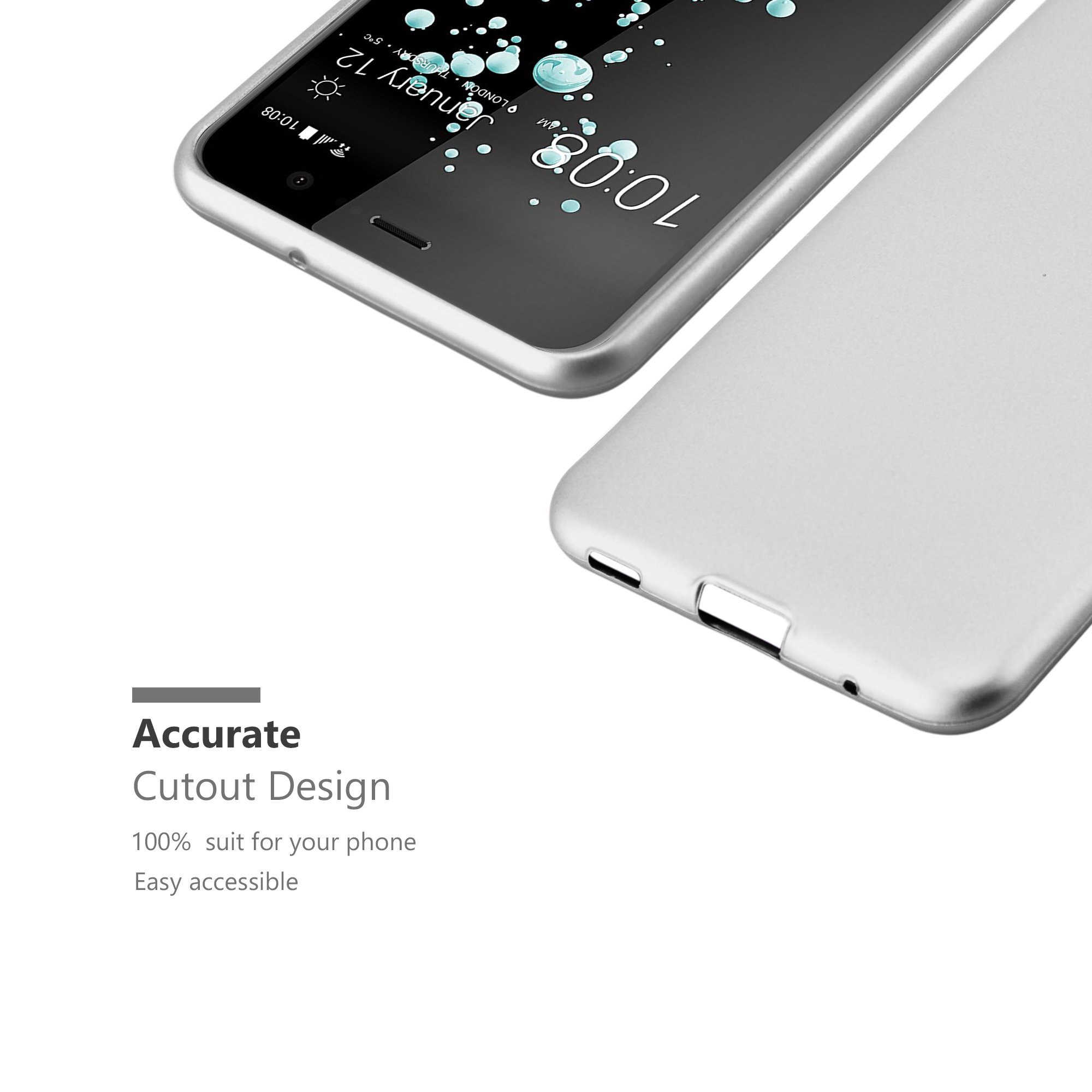 Cadorabo Hoesje voor HTC U PLAY in METAAL ROOD - Hard Case beschermhoes