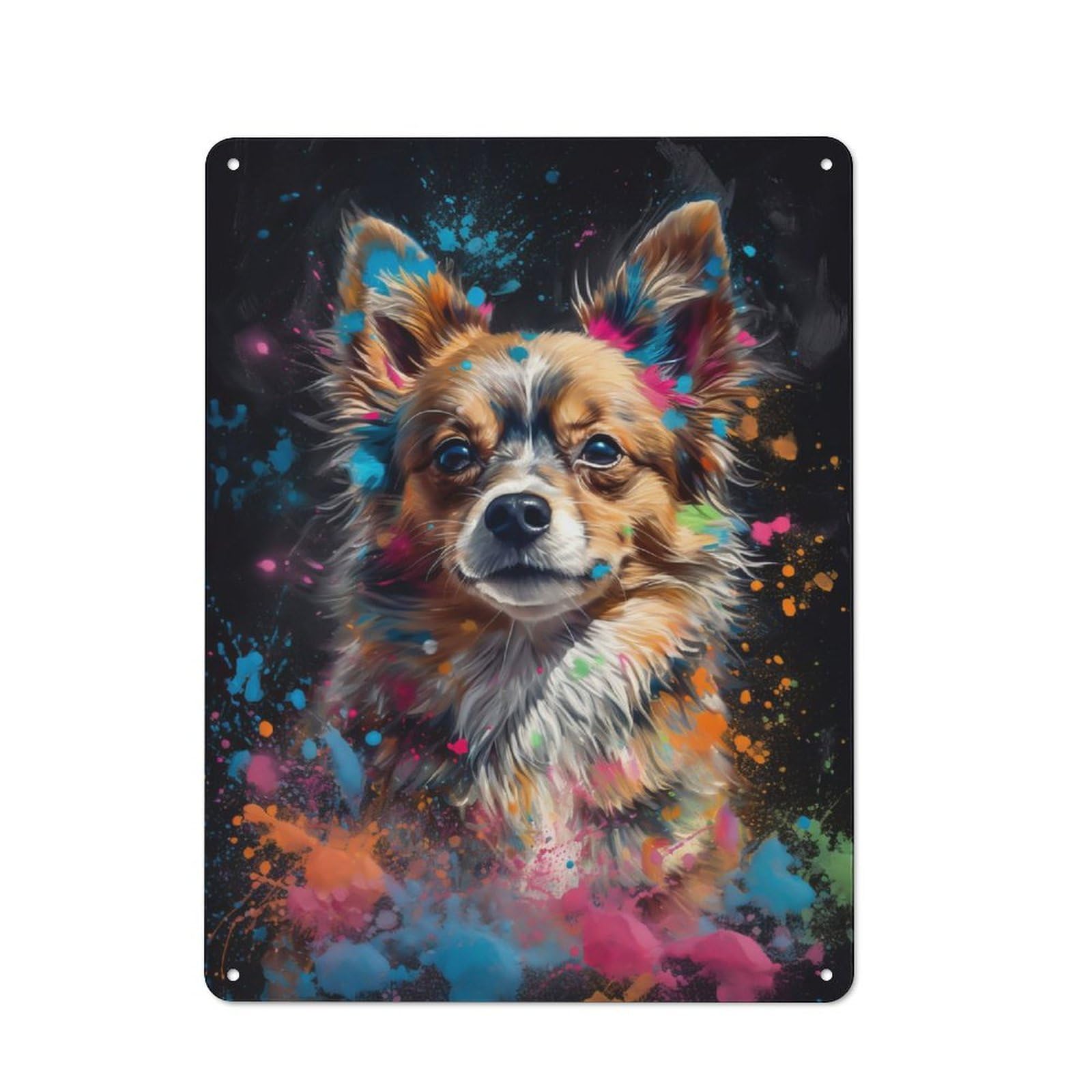 Junmoney Pomchi Painting Metal Plaque 40X30cm With For Hallway Wall, Retro Decor, For Wall Display Collectors