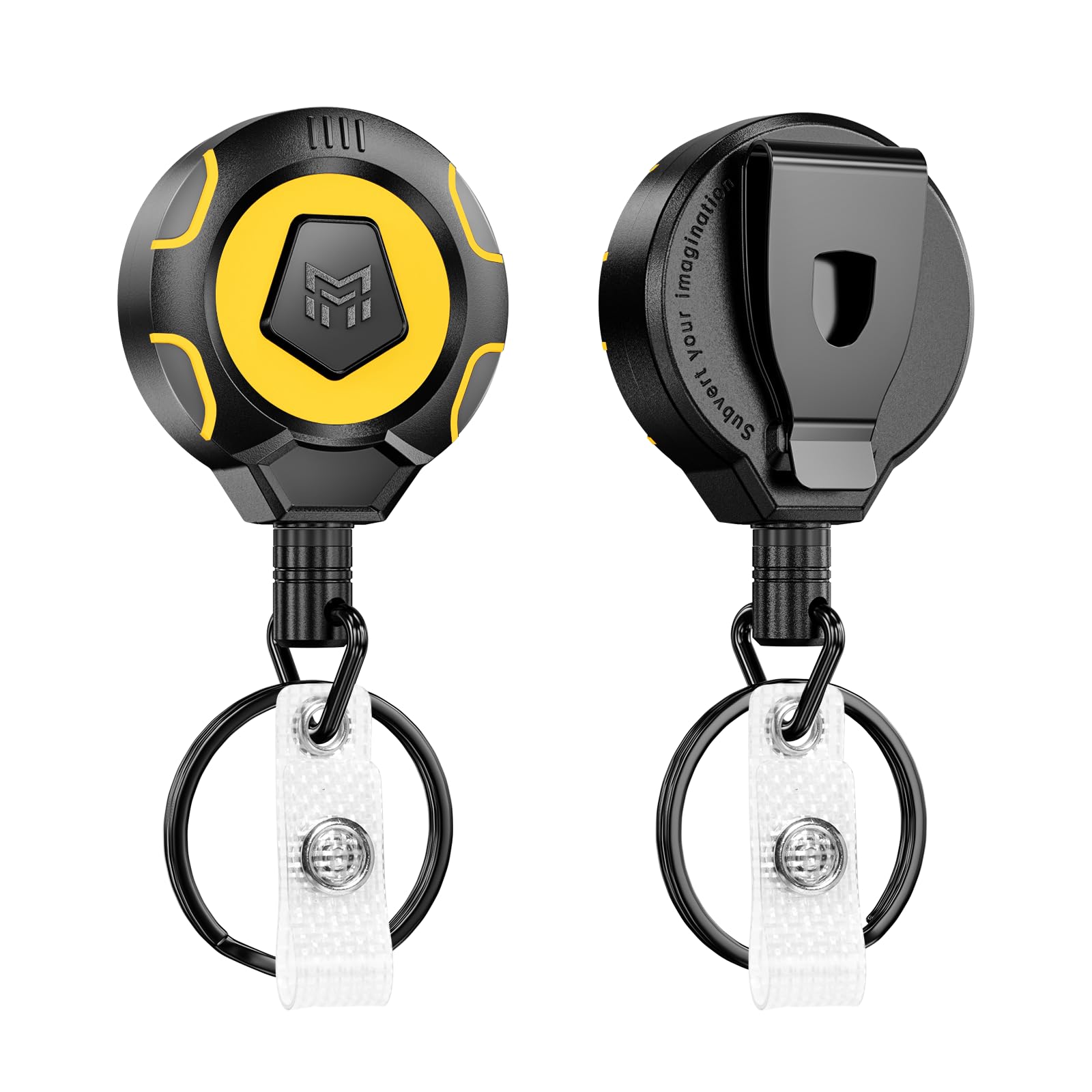 MNGARISTA Upgraded Heavy Duty Retractable Keychain with Belt Clip, 283.5 g Retraction, 80 cm Stainless Steel Cord