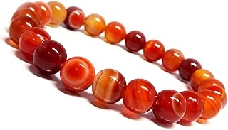【SION】天然石 ブレスレット 赤縞瑪瑙 サードオニキス 約6mm