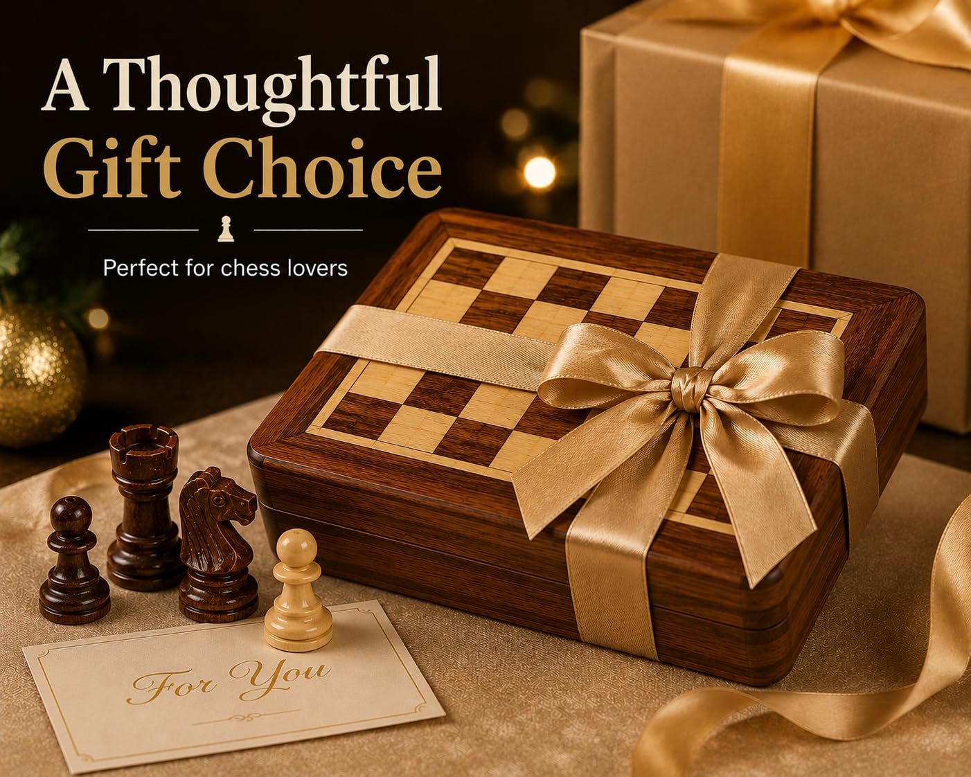 Handgefertigtes, personalisiertes Luxus-Schach-Set für Herren, personalisiertes Geschenk, magnetisches Holzschach-Set, Reise-Schachspiele, Geburtstagsgeschenk, Schachgeschenk, 12,7
