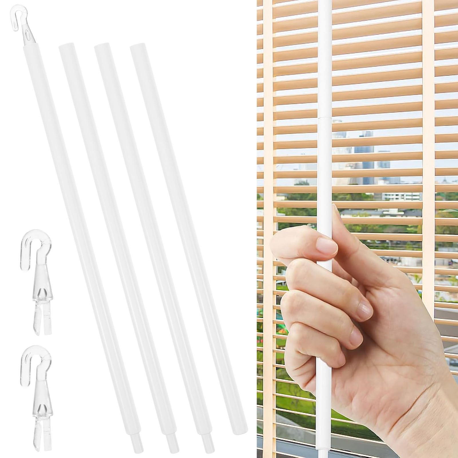 Baguette verticale de rechange pour store de fenêtre de 46 pouces avec crochet d'inclinaison