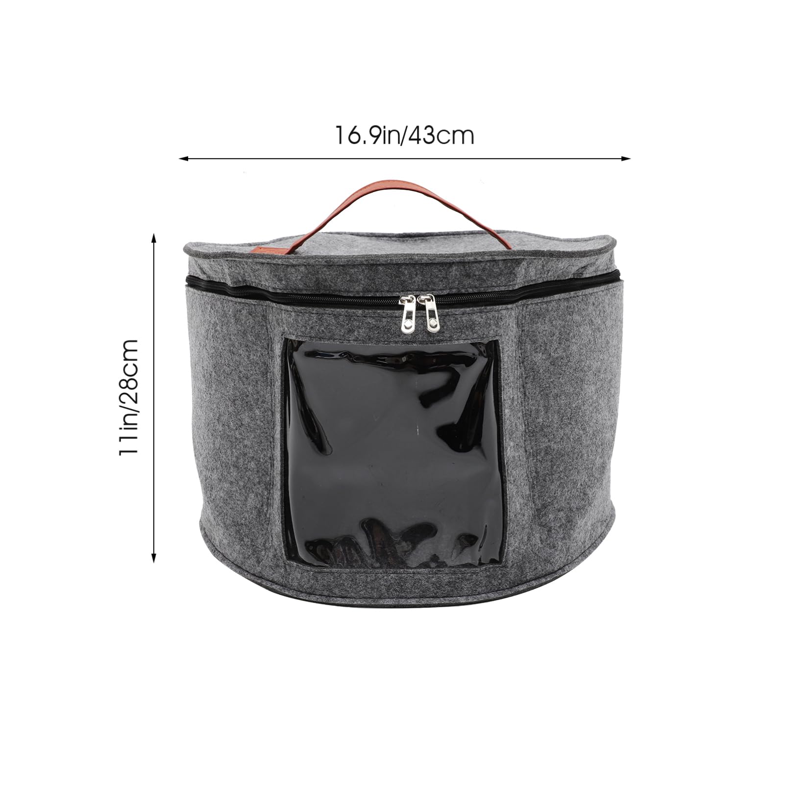 OFFSCH Large Capacity Hat Storage Case Felt Hat Organizer Transparent Zipper Closure Home Use Storage Box