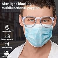 Vista 5 de Outray 2 pares de gafas de seguridad anti niebla, gafas de protección azul, bloqueo de luz azul para hombres mujeres