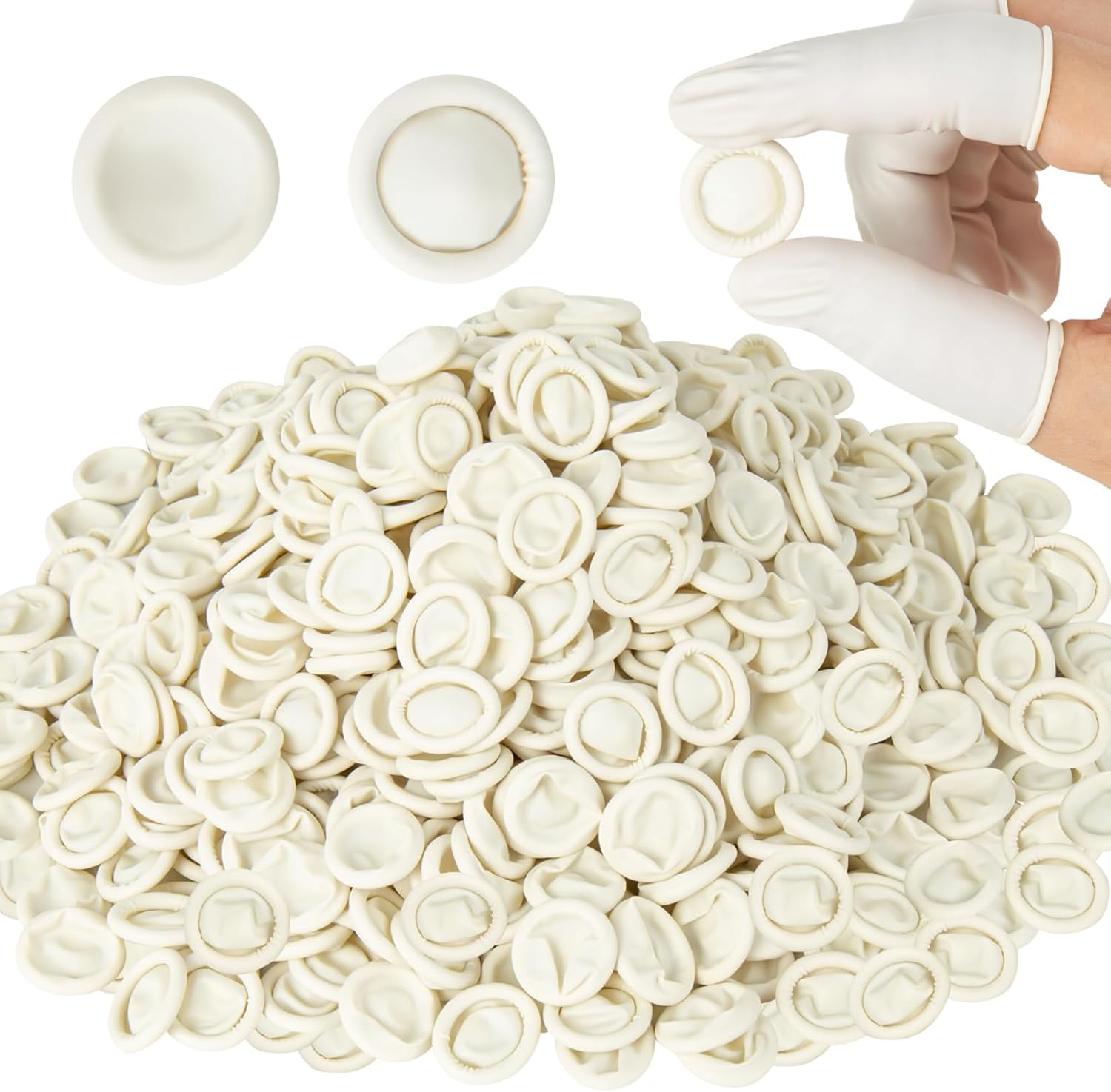 ONLYFU 3000Pcs Latex Finger Cots Disposable Finger Glove Protection for Fingertip, Anti-Static Medium Finger Cover Protectors