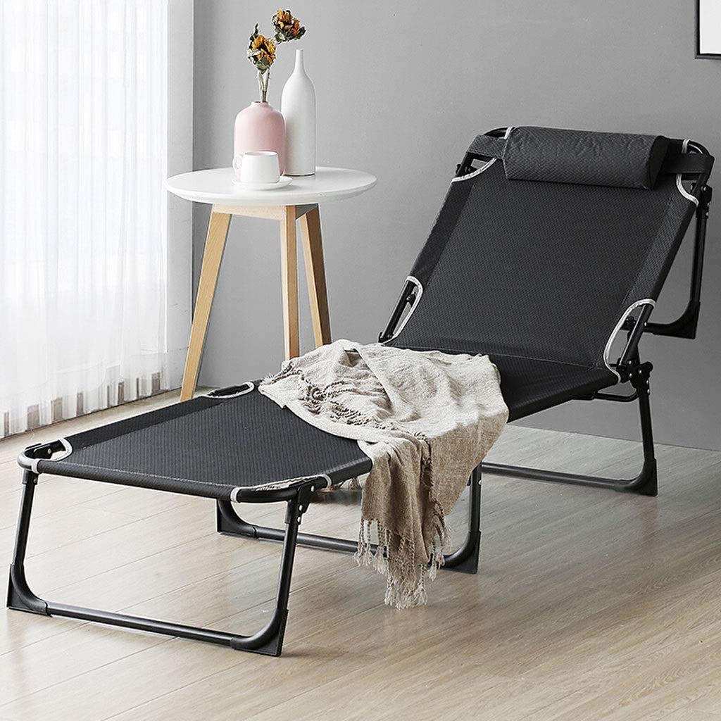 Transat pliable avec coussin pour soulager le mal de dos au jardin