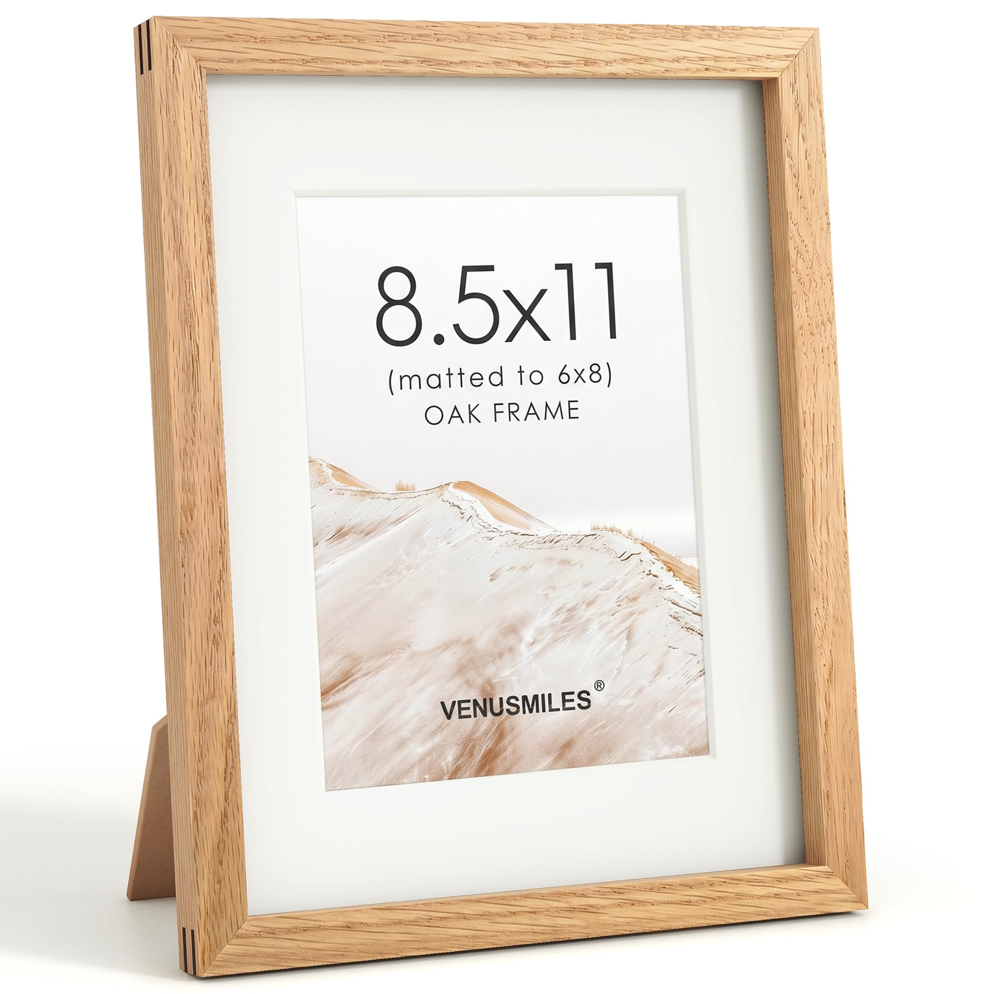 8.5x11 Picture Frame, USA-Sourced Natural Oak Wood Photo Collage Frame
