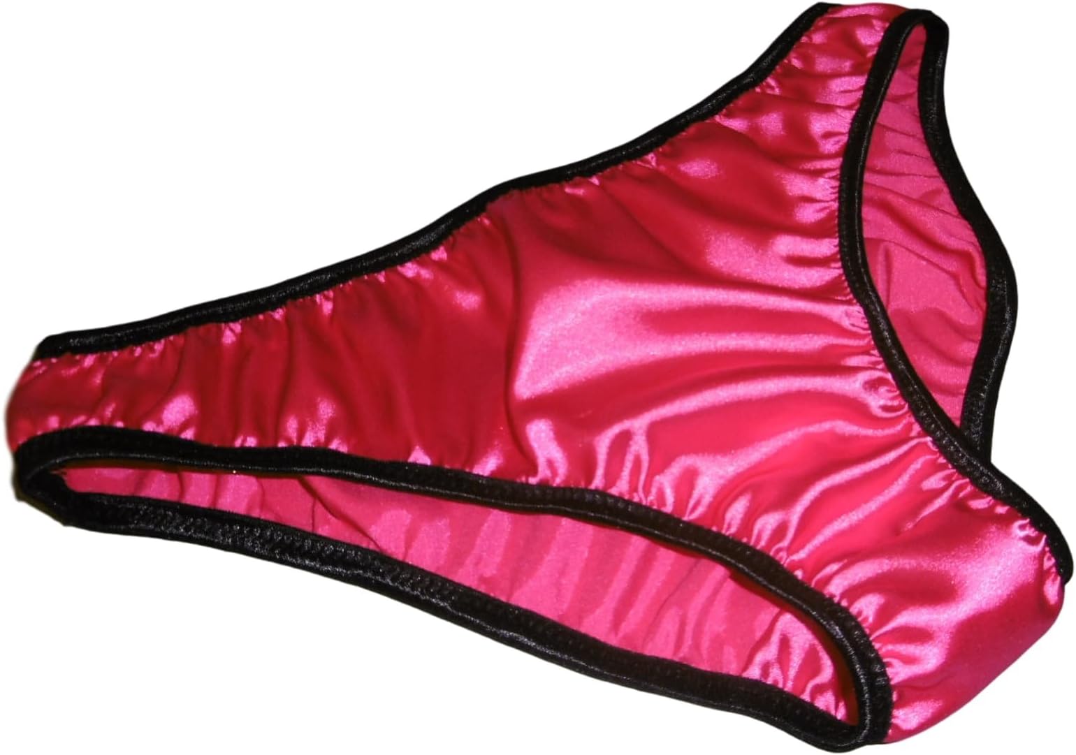 HOT Pink Shimmering Satin Plain and Simple Bikini Briefs Panties Knickers