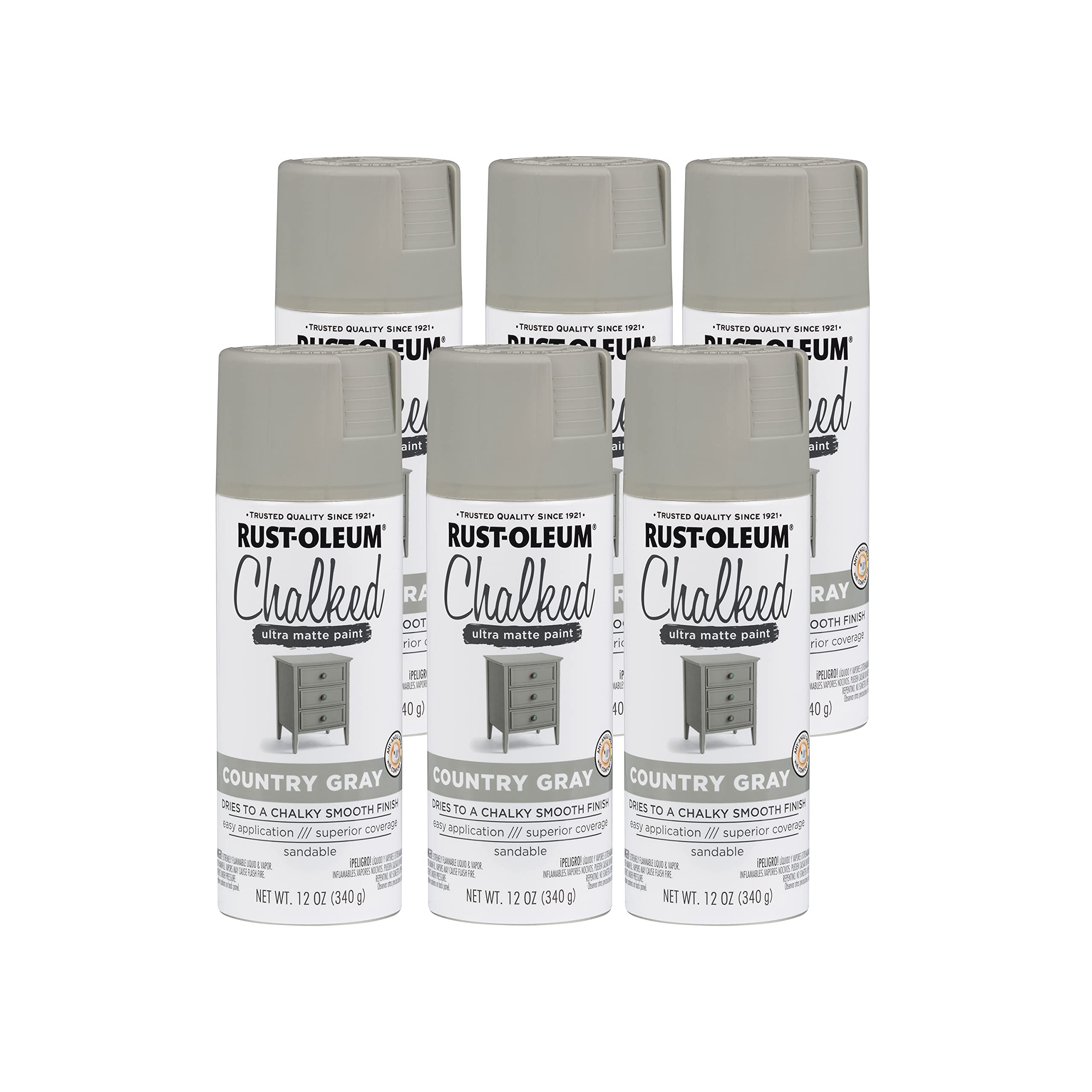 Rust-Oleum Chalked All-in-One Ultra Matte Country Gray Spray Paint
