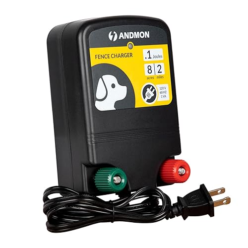 Andmon Cargador eléctrico animal de la cerca de la energía 2Miles de la salida de la red 0,1 J AC10