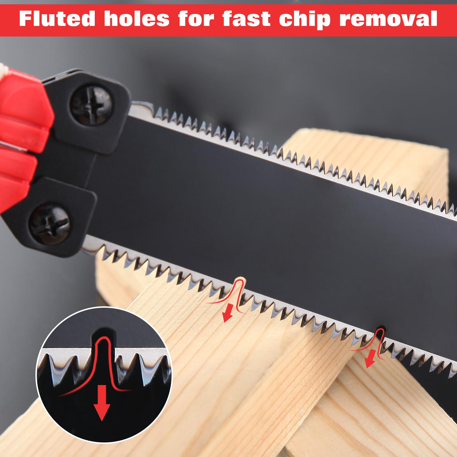 8-Inch Folding Hand Saw With SK5 Blade - Double Edge Woodworking & Pruning Saw For Camping & DIY