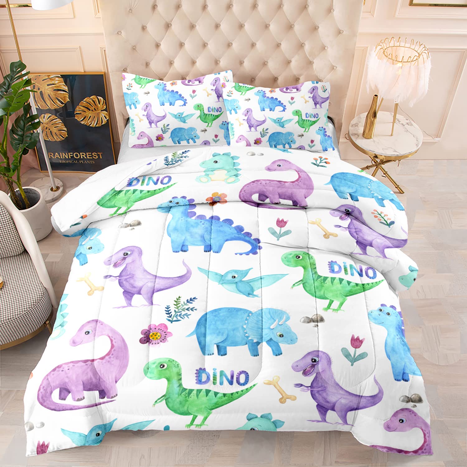 Amazon CVHOUSE Dinosaur Comforter Set Twin Size Kawaii Cartoon amazon-cvhouse-dinosaur-comforter-set-twin-size-kawaii-cartoon