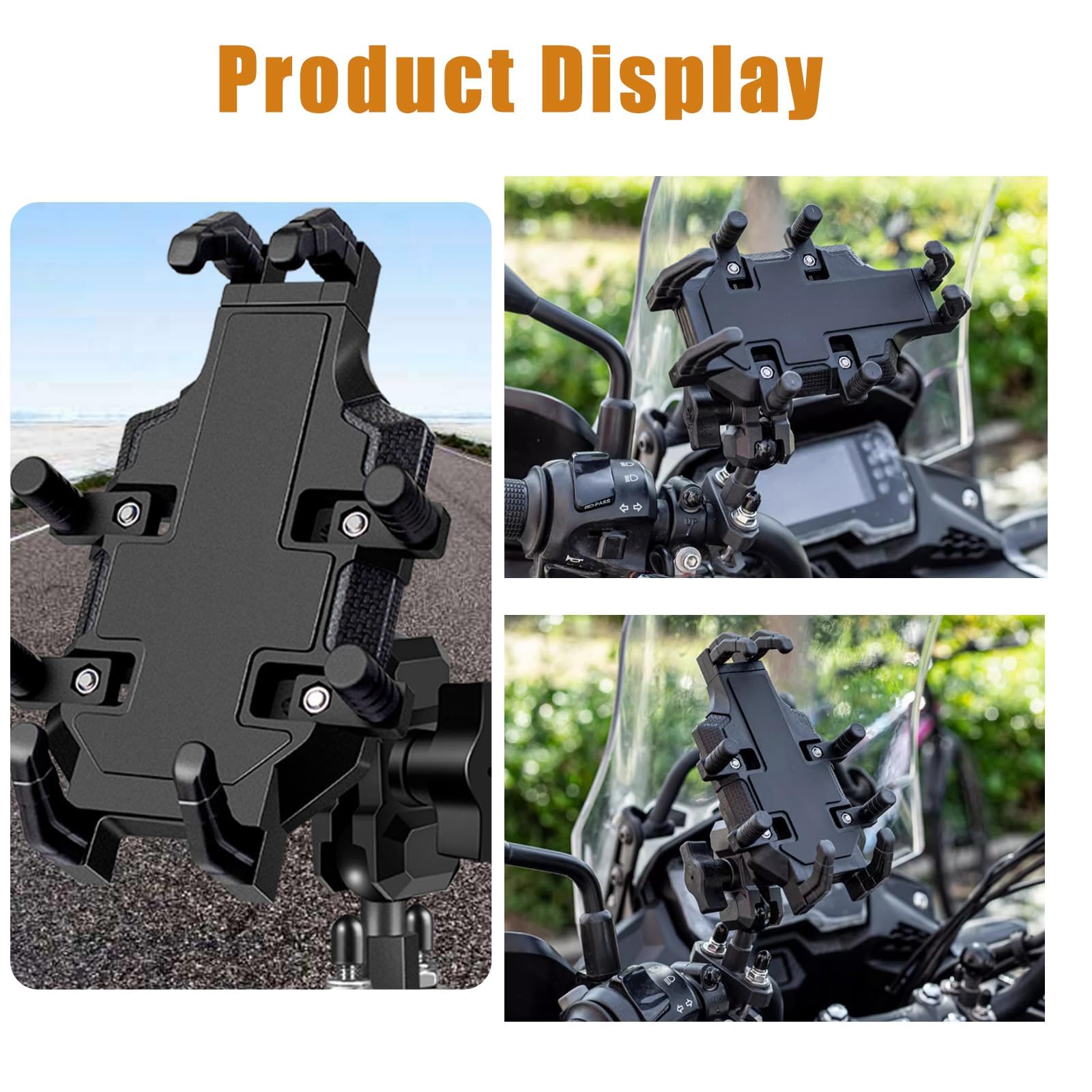 Support Telephone Moto pour Honda CMX1100 2023, 360° Rotation Support Téléphone Moto, Antivibratoire Installation Rapide pour Smartphone 4.7-7.2 Pouces,A Handlebar