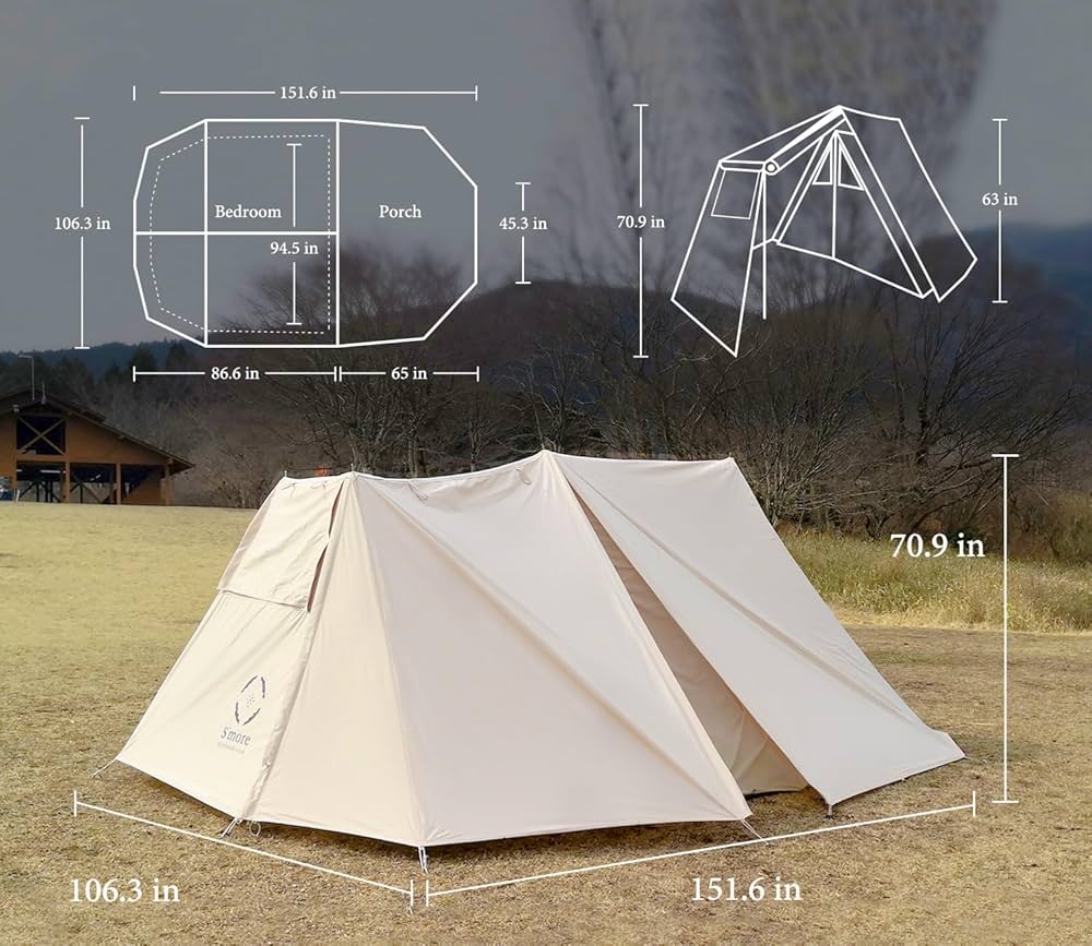 ルーフテント 防水キャンバス ダブルベッドサイズ tent-roof