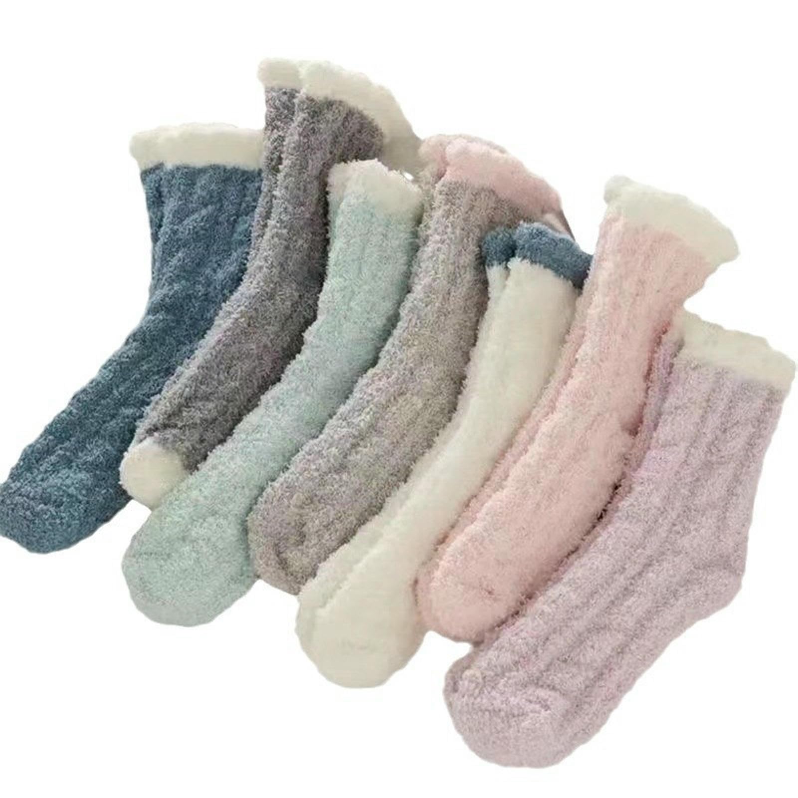 Calcetines de invierno gruesos de lana coral para casa con suela antideslizante talla única