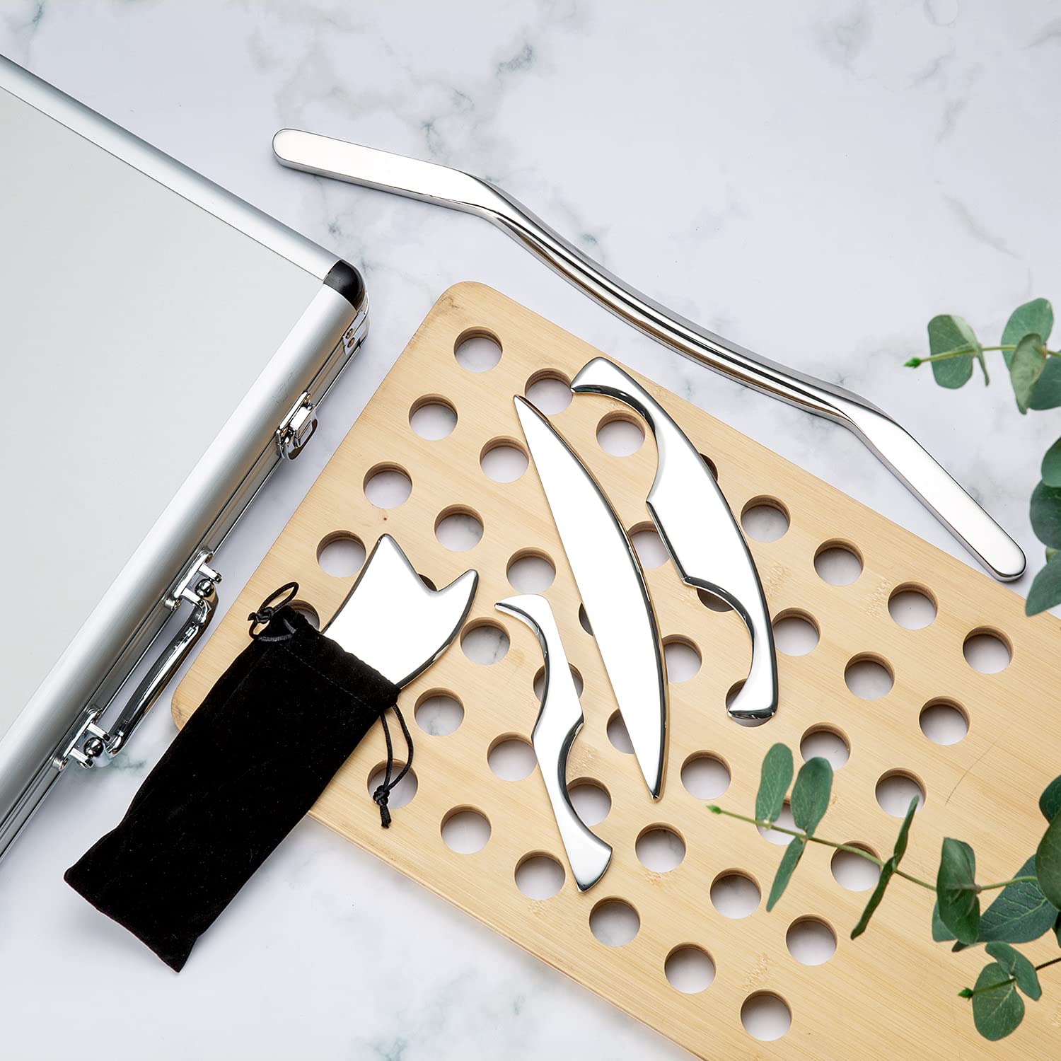 Stainless Steel Gua Sha Scraping Massage Tool Set Great Soft Tissue