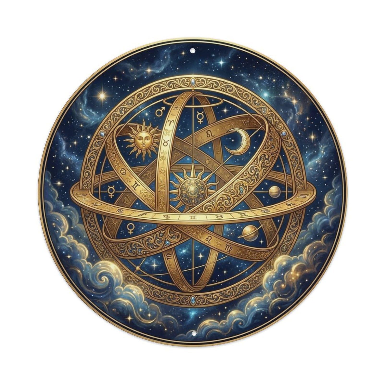 Celestial Armillary Sphere Astronomy Night Sky Metal Tin Sign