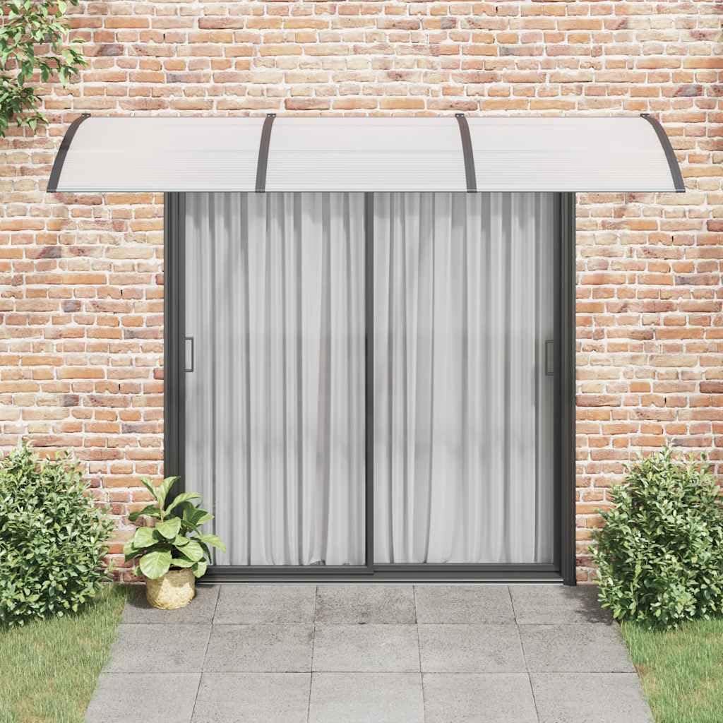 Tenda da porta Nero 300x100 cm Policarbonato | Telaio in alluminio e supporti ABS, resistente alle intemperie, kit di montaggio incluso