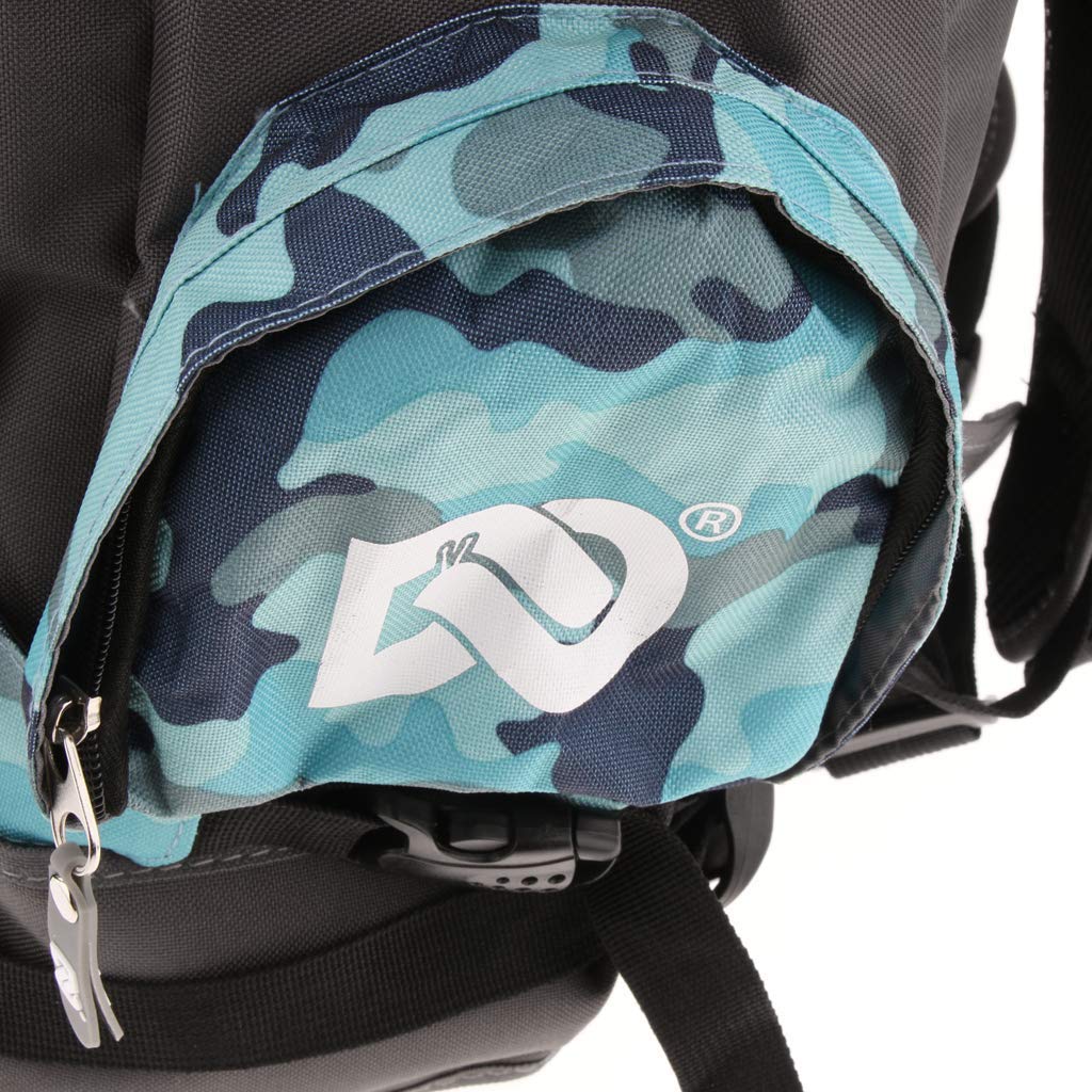 Mochila de viaje profesional con patines en línea, almacenamiento de patines para hombre y mujer, camuflaje azul