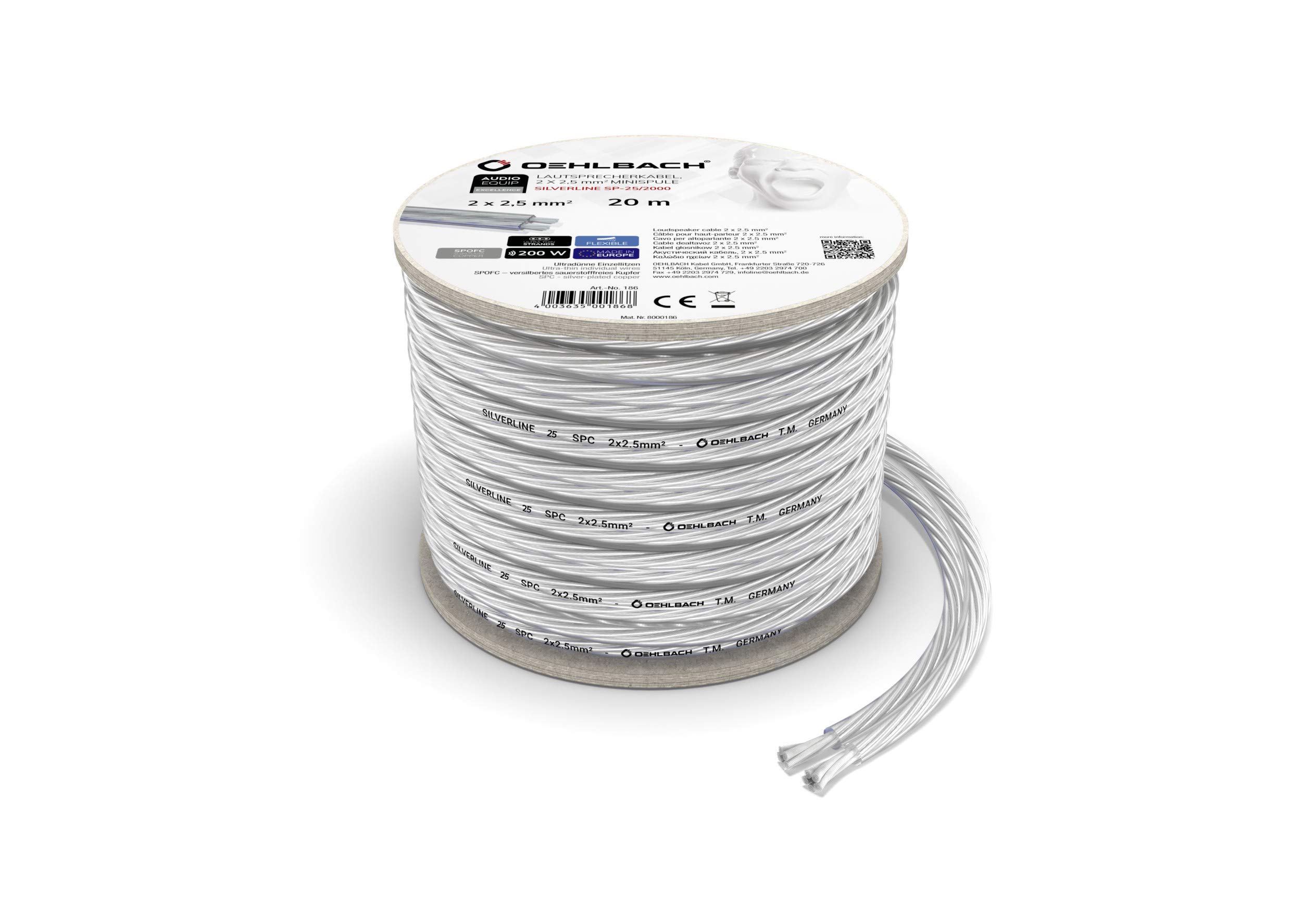 Cavo Altoparlanti 10m DeleyCON 2x2,5mm&sup2; Trasparente - CCA Con Marcatura Polarit&agrave;