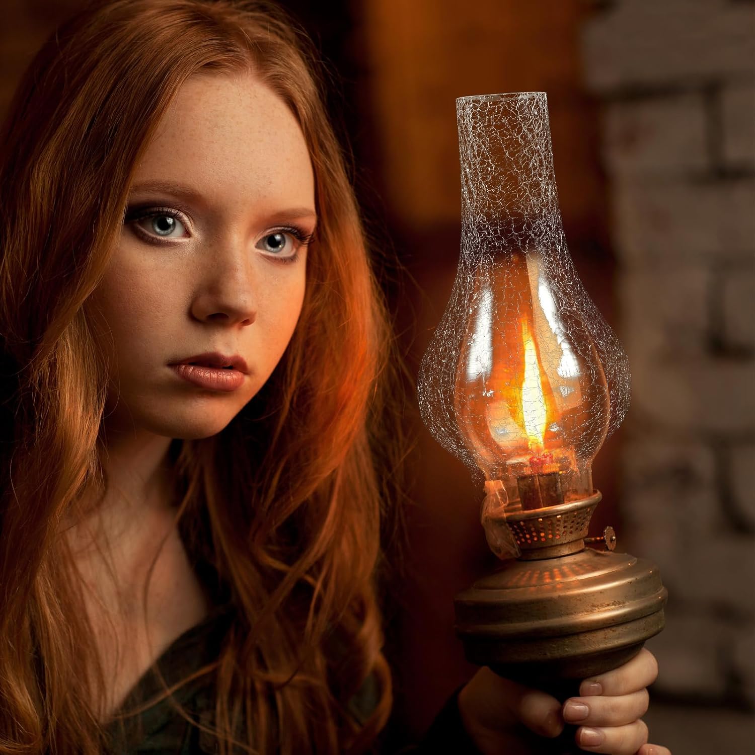 GANAZONO Retro Crack Oil Lamp Chimney 9.76X5.11X5.11In Windproof Kerosene Lamp Shade Glass Cover Replacement for Vintage Lanterns Indoor Outdoor