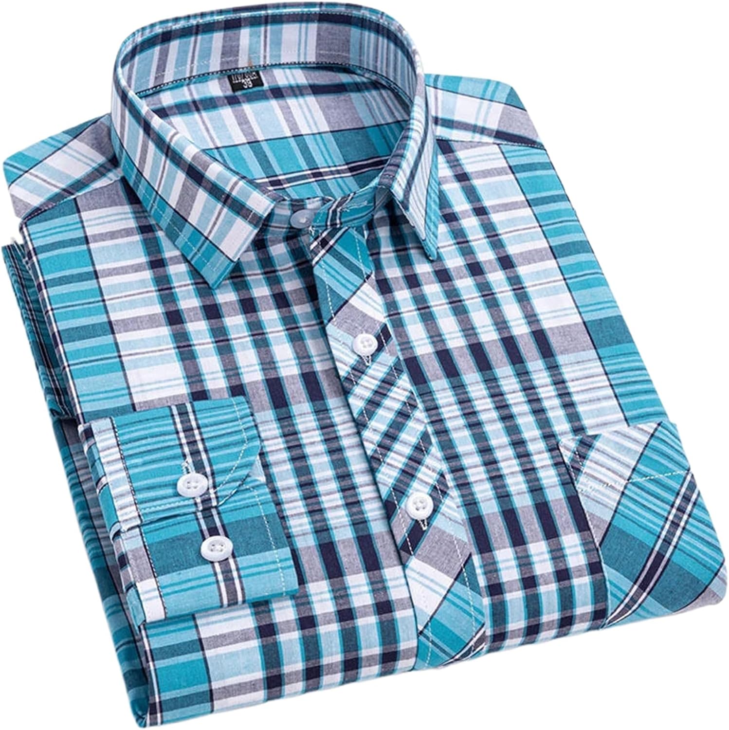 Long-Sleeve Shirts for Men Thin Slim Fit Formal Plain Shirt Office Tops