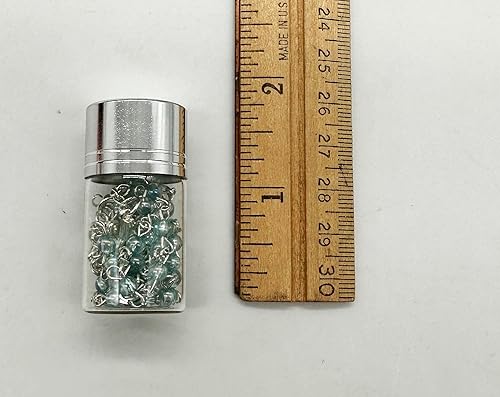 Miniatura 5 de RBN Rosario azul con cuentas de rosario transparente de plata católica crucifijo rosario rosario recuerdo recuerdo bautizo comunión 12 piezas, Plata