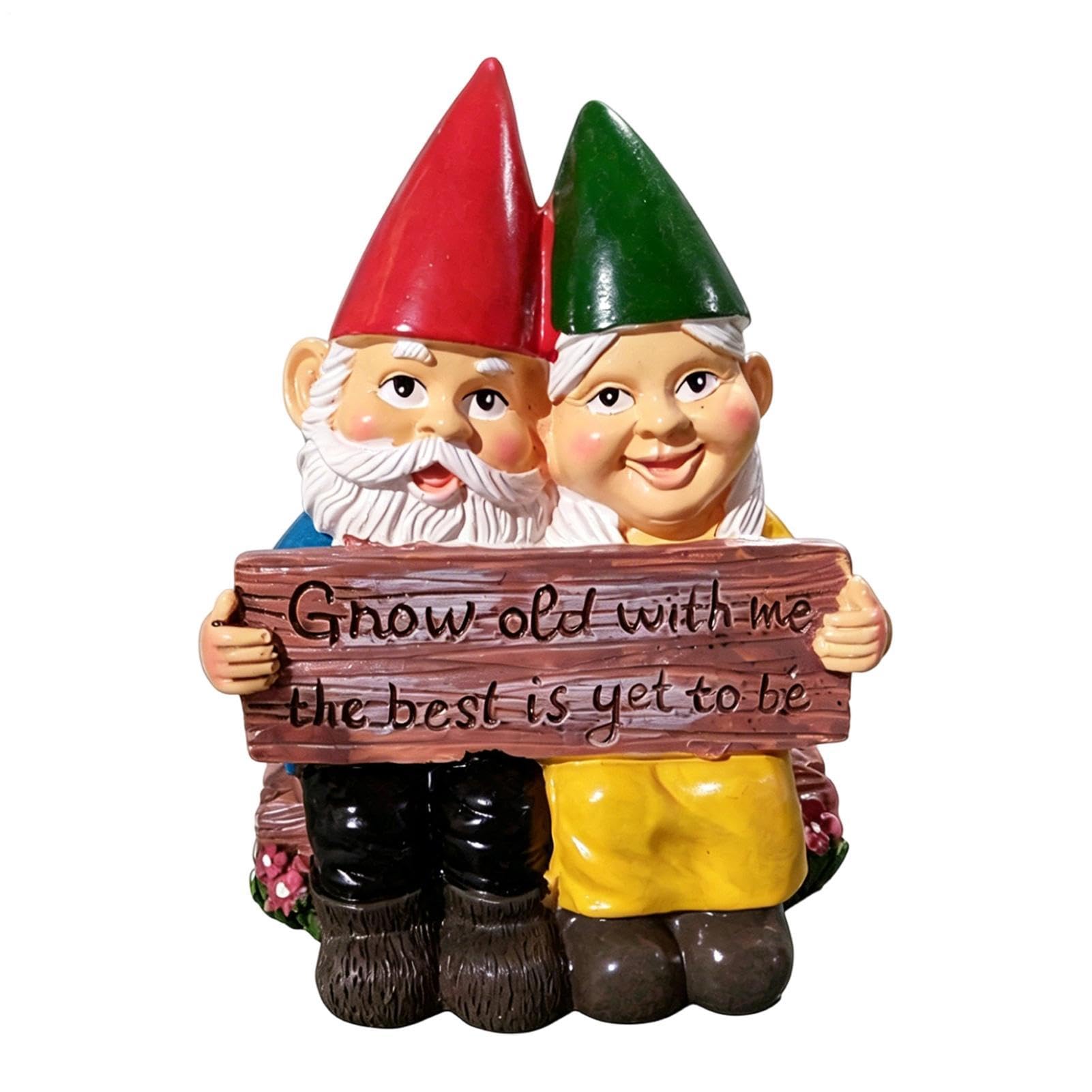 Garden Gnome Funny Couple | Garden Gnome Couple Figure | Funny Couple Statue | 14.5 cm Garden Figure Grow Old with Me Lord and Woman | Resin Gnome Couple Decoration | Garden Figures Decoration for