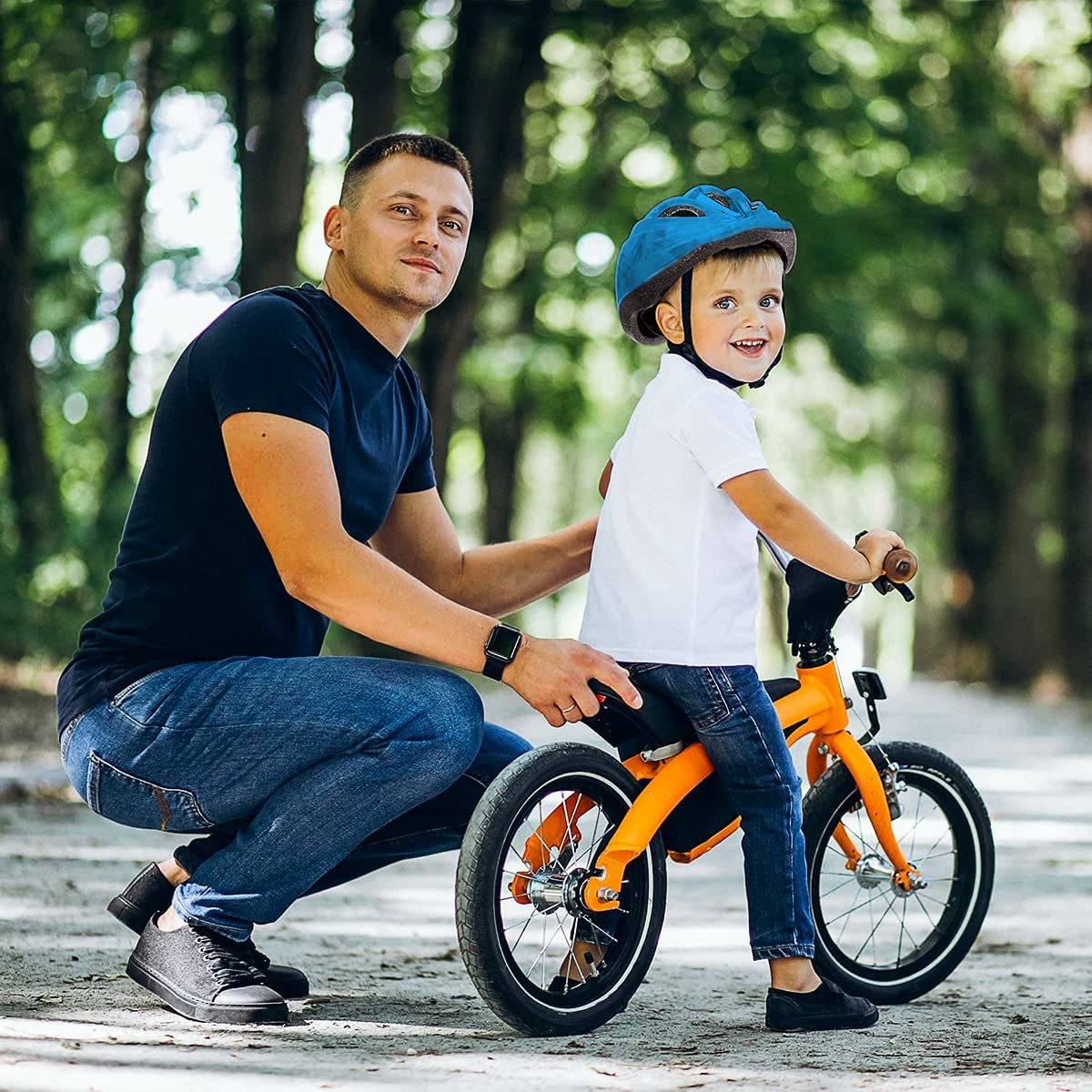 Casco Wisdom per Bambino in ABS con Schiuma EPS Chiusura Regolabile Colore Colore Blu