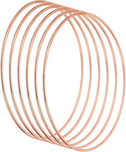 Miniatura 10 de PATIKIL Atrapasueños de 9 pulgadas, 6 piezas de corona de macramé de metal redondo floral para decoración de Navidad, hogar, automóvil,