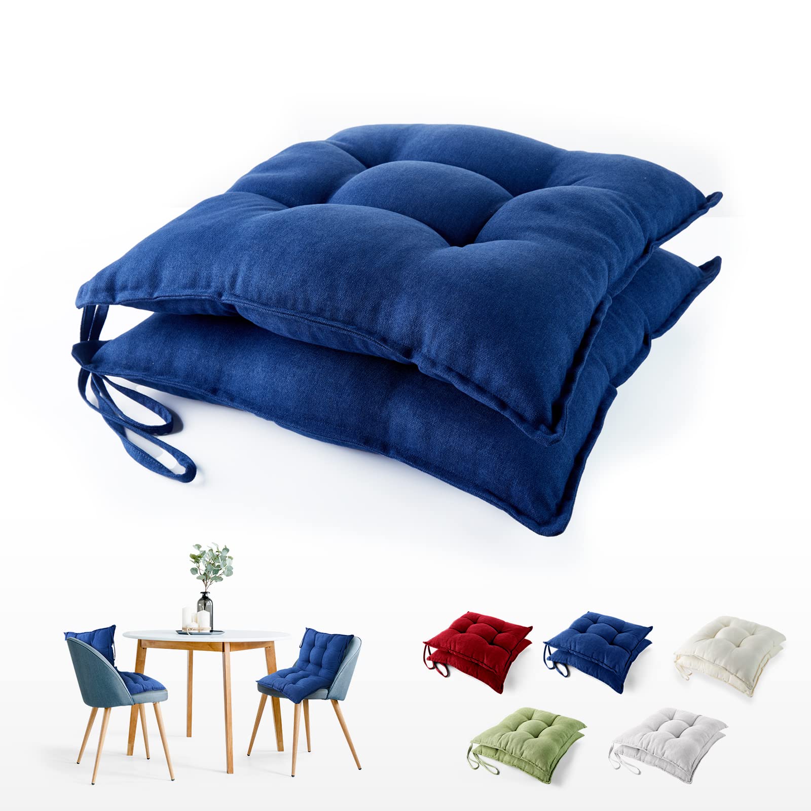 Photo 1 of 1 Pc Patio Seat Cushions Deep Seating Chair Cushion, Waterproof Cushion for Patio, Outdoor Seat Pad, Back Cushion, Office, Dining Chair,19x19x4 Inch (Blue)